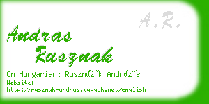 andras rusznak business card